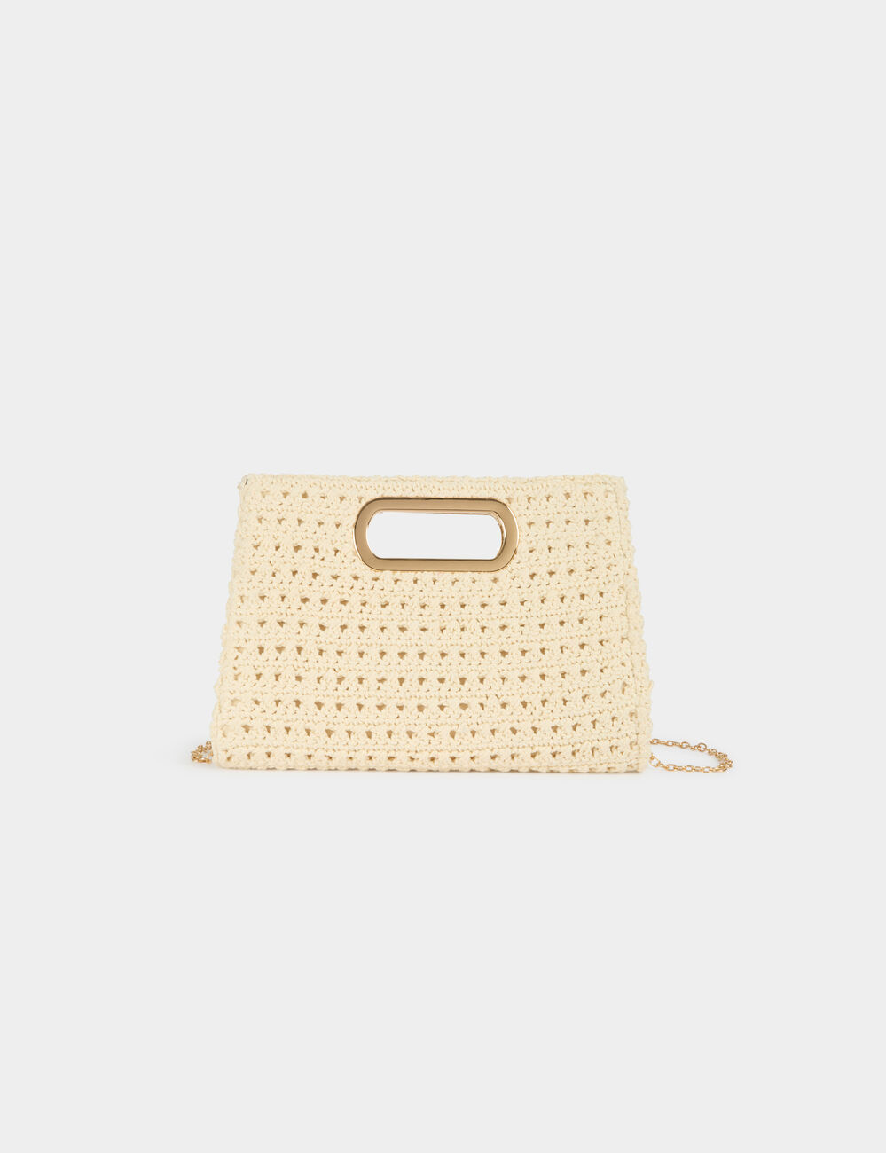 Pochette tricot ivoire femme