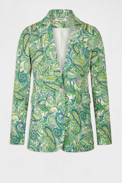 Veste cintrée fluide imprimé cachemire multico femme