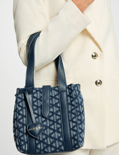Sac cabas matelass&eacute; denim stone femme