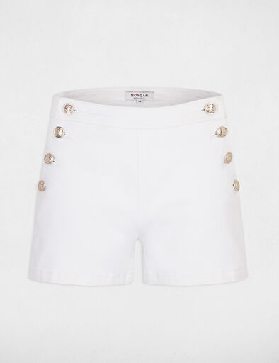 short ajuste avec boutons ivoire femme Short ajusté avec boutons ivoire femme