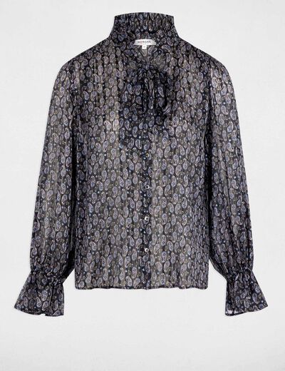 Chemise fluide col v multicolore femme