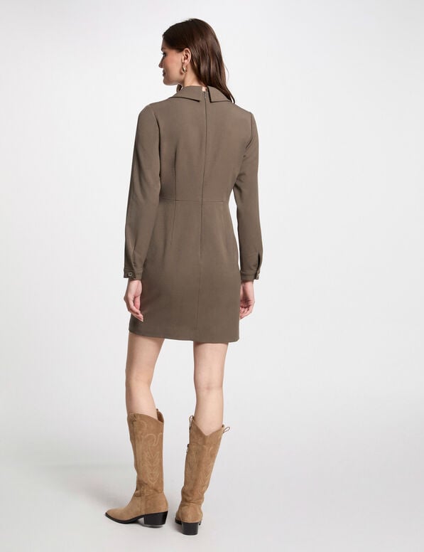 robe courte ajustee a boucle vert kaki femme Robe courte ajustée à boucle vert kaki femme