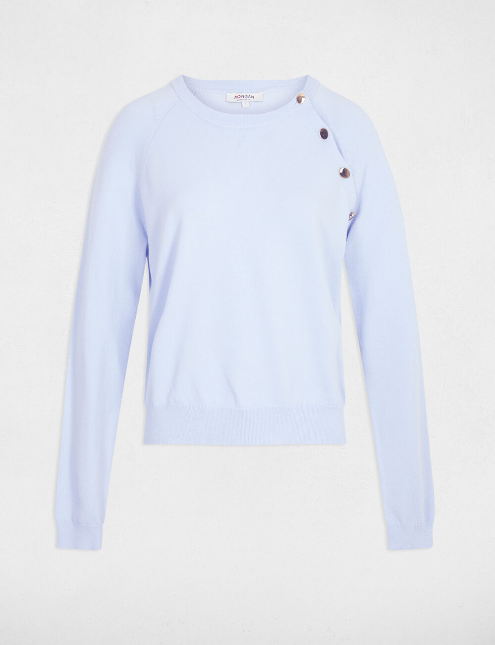 Pull fin ajust&eacute; bleu ciel femme