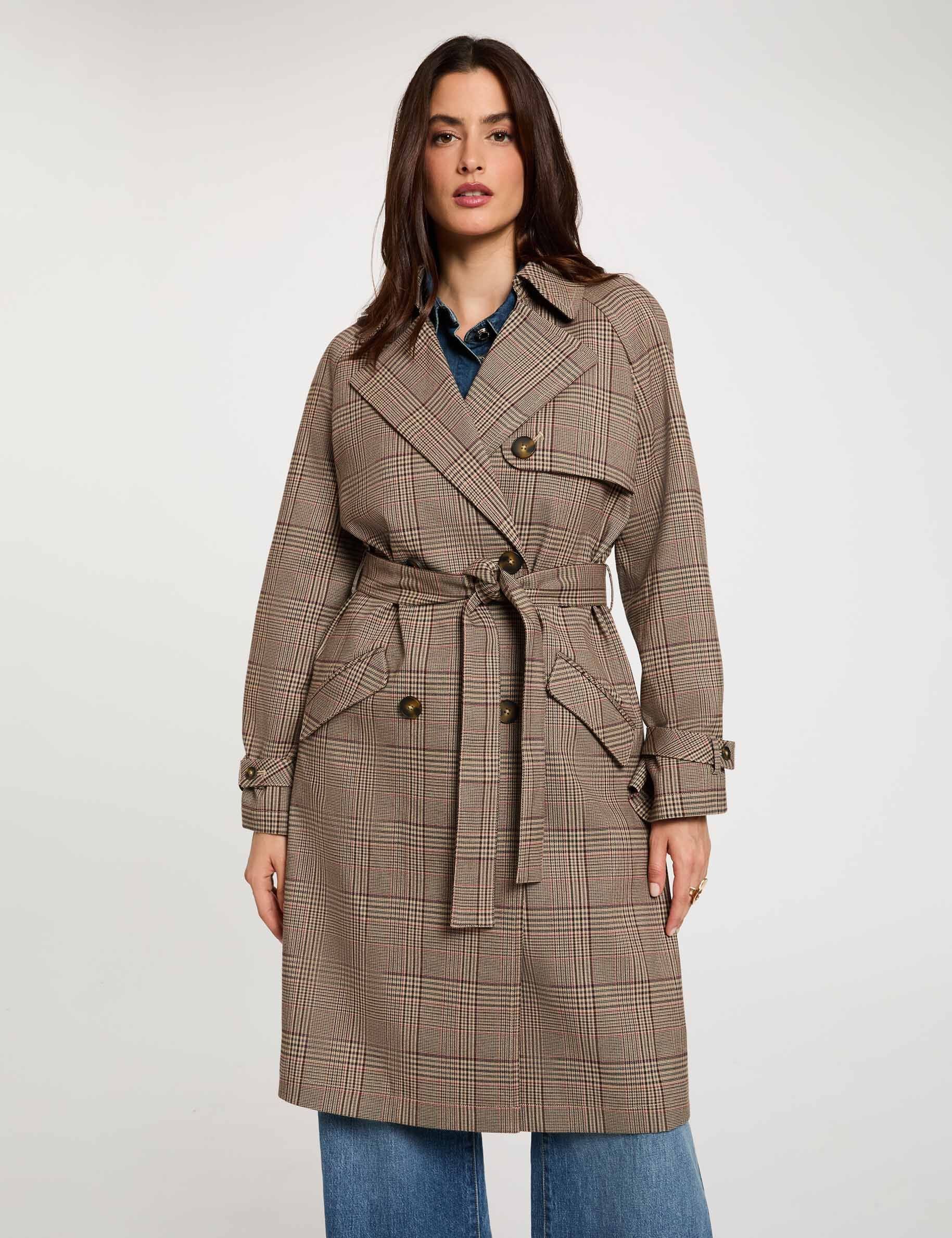 Trench long ceinturé femme