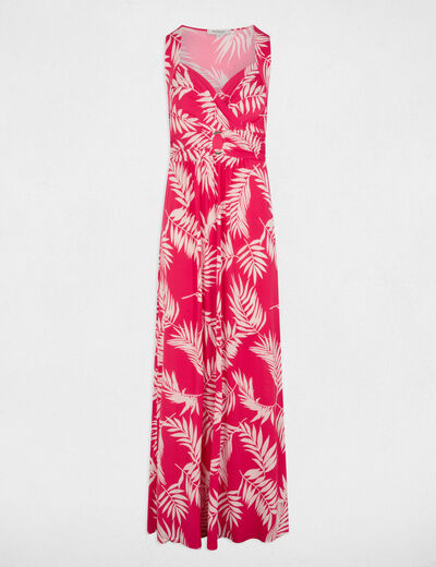 Robe longue droite imprimée multicolore femme