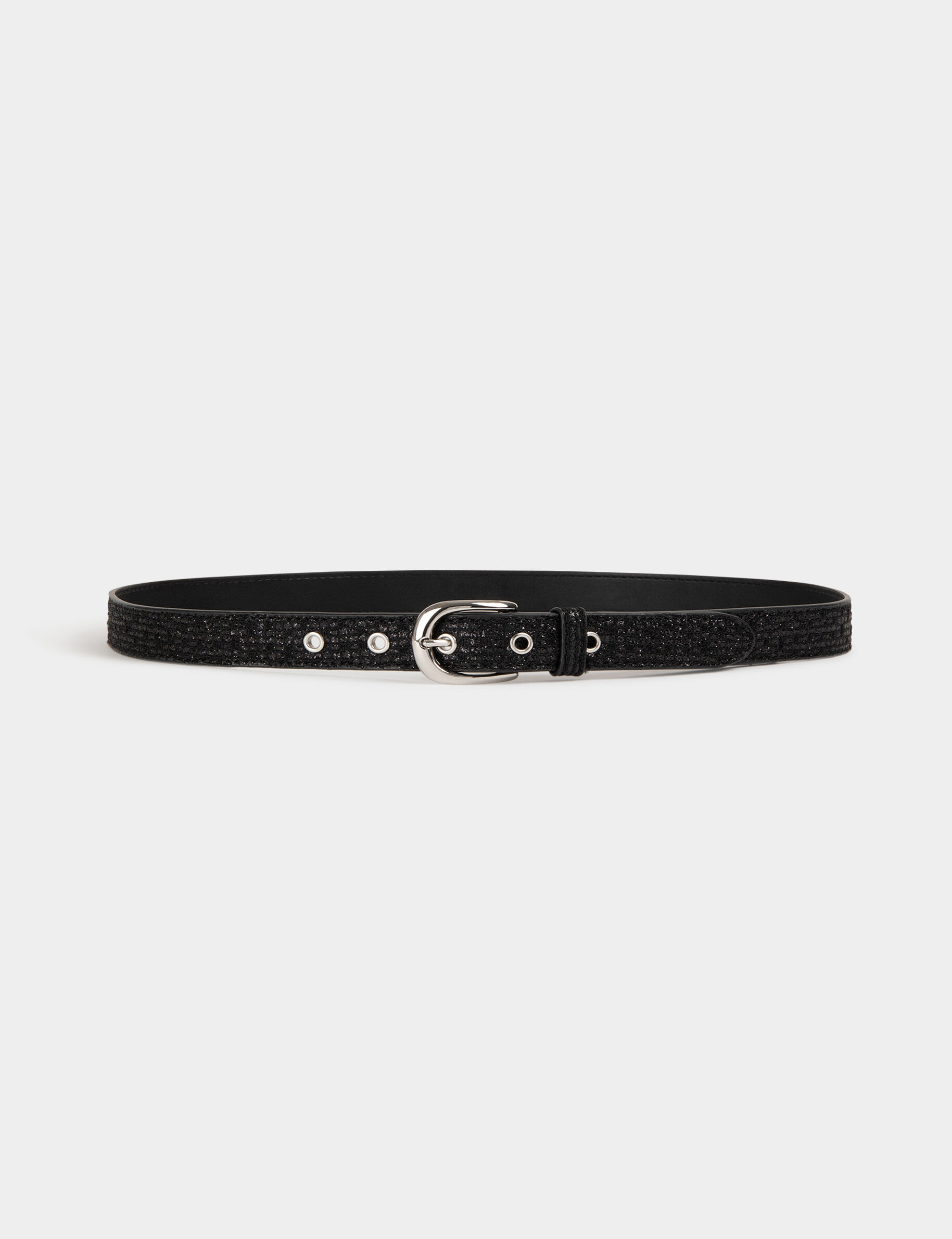 Ceinture métallisée noir femme - Morgan - Modalova