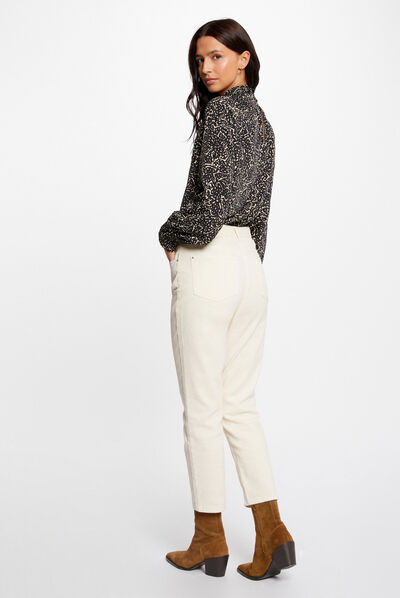 Blouse manches longues imprimé abstrait multico femme