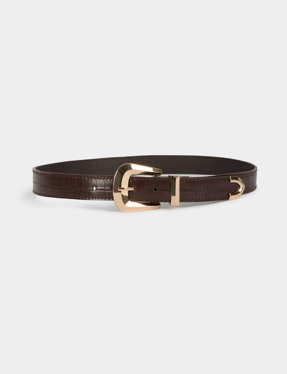 Ceinture croco bordeaux femme