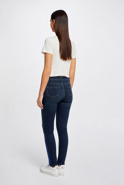 Jeans slim avec bandes sequins jean stone femme