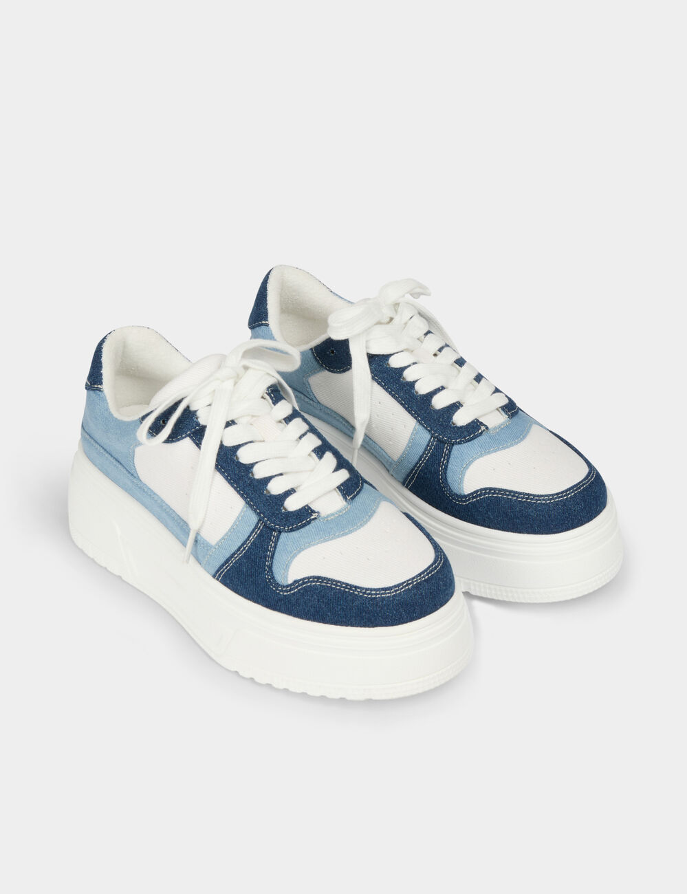 Baskets compensées blanc femme