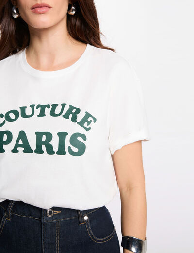 T-shirt manches courtes blanc femme