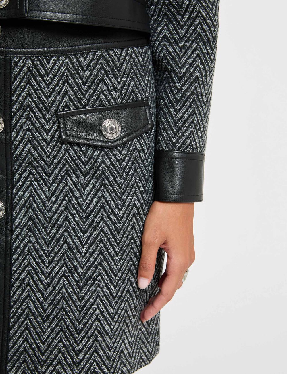 Jupe tweed noir femme