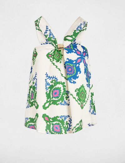 Top sans manches imprimé multicolore femme