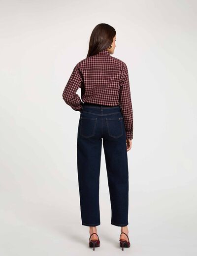 Jean droit taille haute denim brut femme
