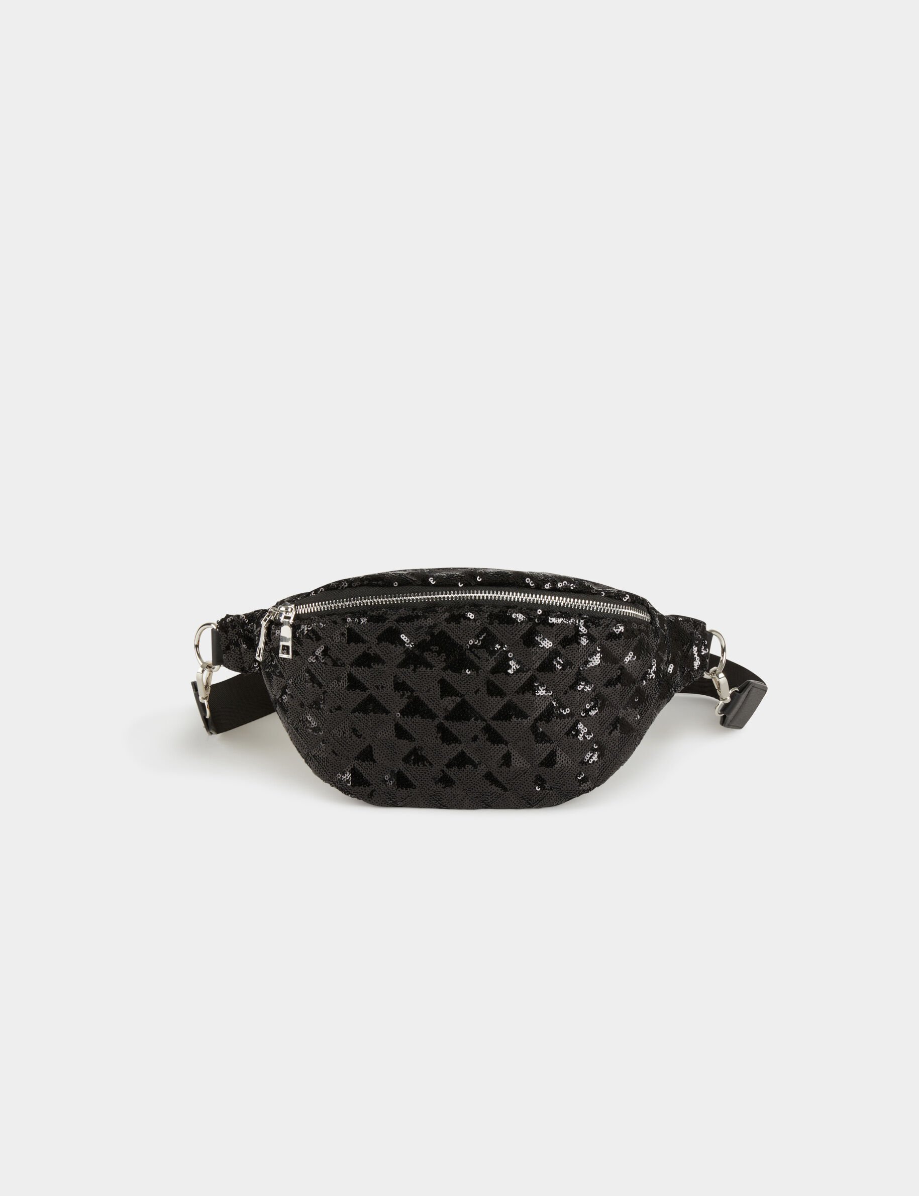 Sac banane à sequins noir femme - Morgan - Modalova