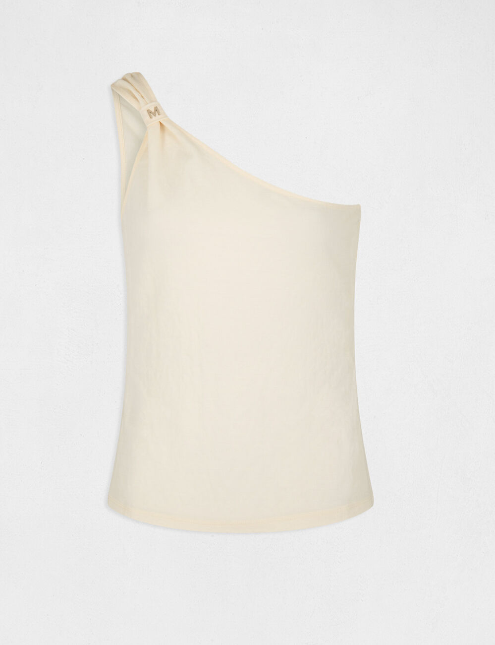 T-shirt &agrave; manches asym&eacute;triques ecru moyen femme