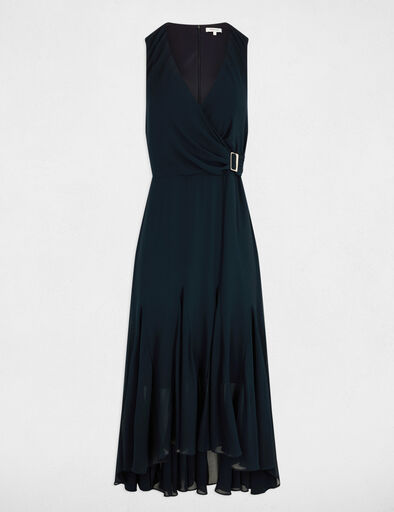 robe midi droite fluide bleu marine femme Robe midi droite fluide bleu marine femme