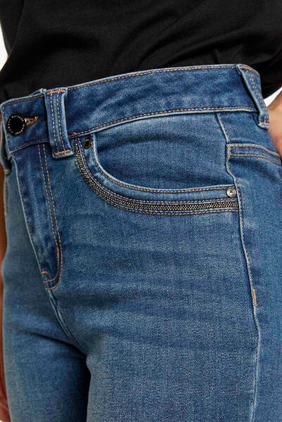 Jeans slim taille haute jean stone femme
