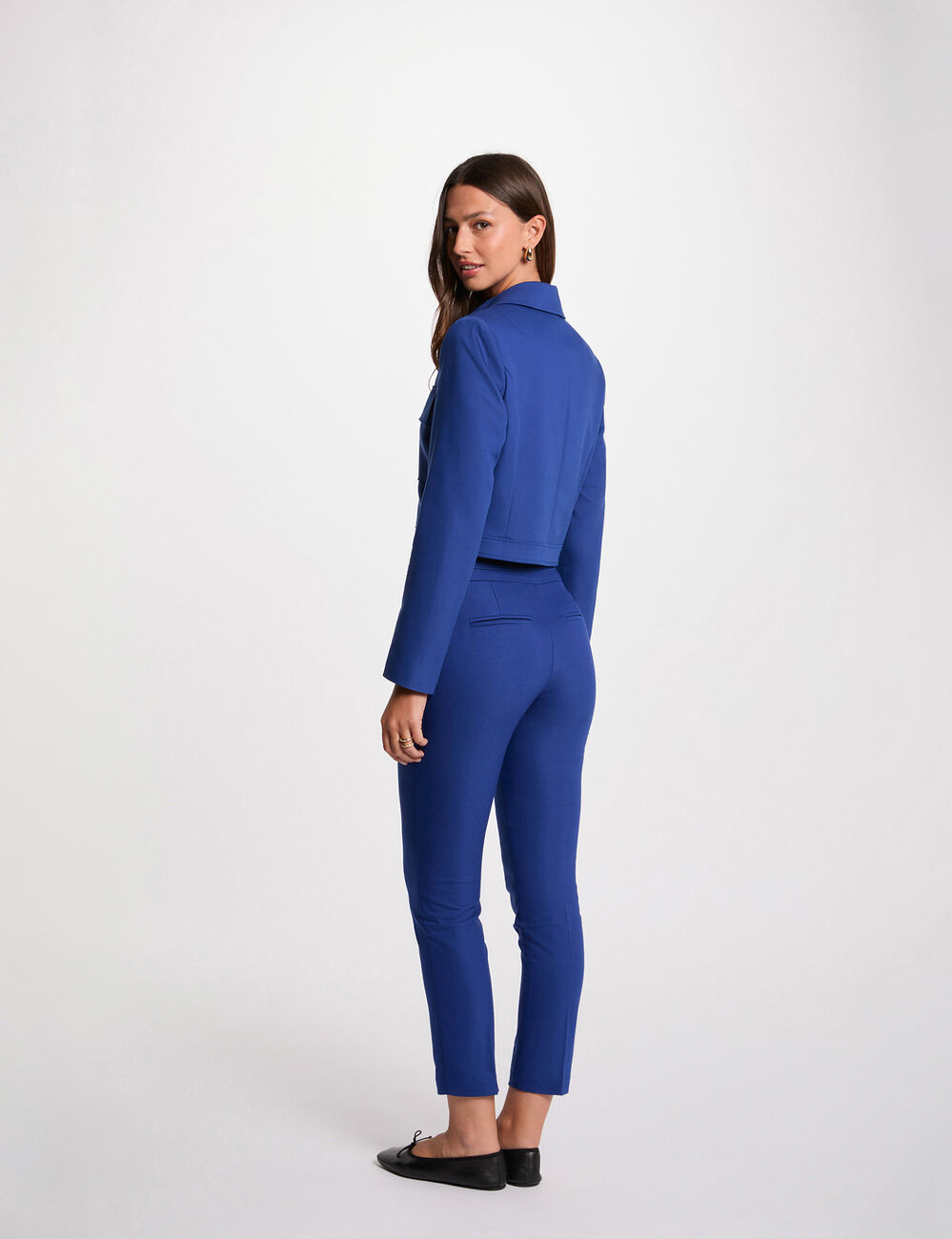 Pantalon cigarette 7/8&egrave;me bleu electrique femme