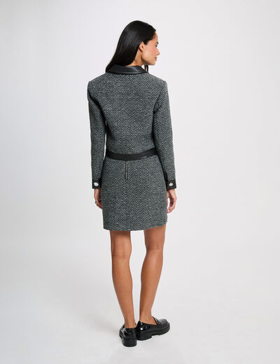 Jupe tweed noir femme