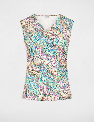 T-shirt sans manches multicolore femme