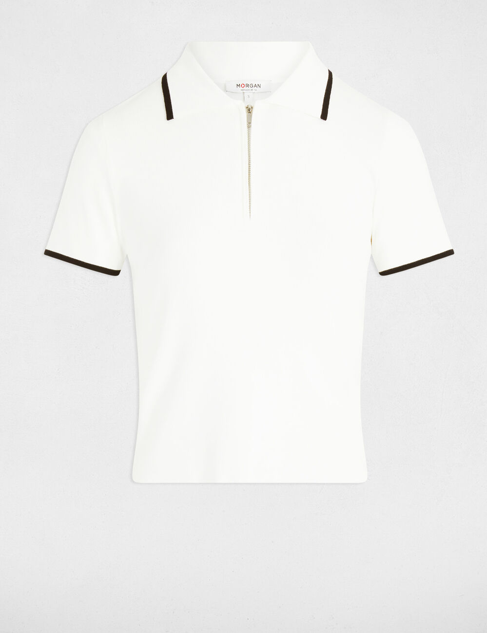Pull manches courtes blanc femme