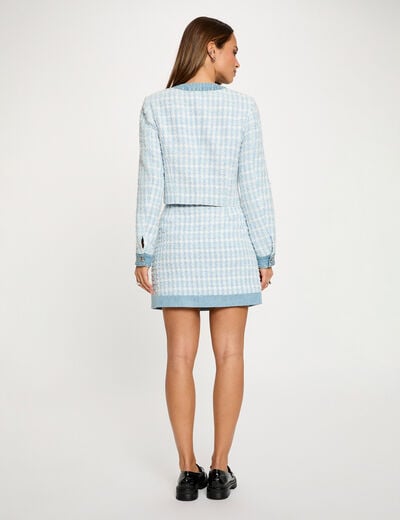 Jupe courte ajust&eacute;e bleu ciel femme