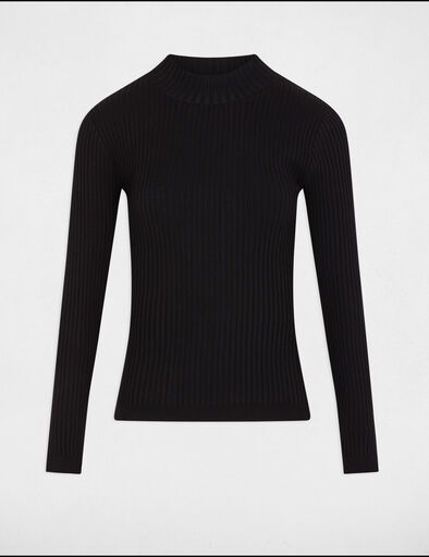 pull col montant dos dentelle noir femme Pull col montant dos dentelle noir femme
