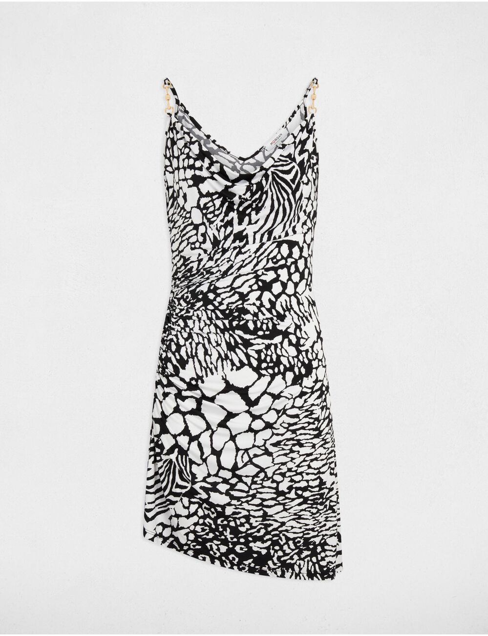 Robe courte ajustée imprimée multicolore femme