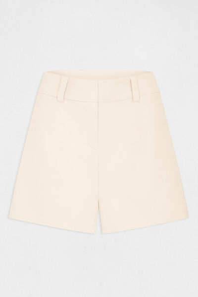Short droit taille haute ivoire femme