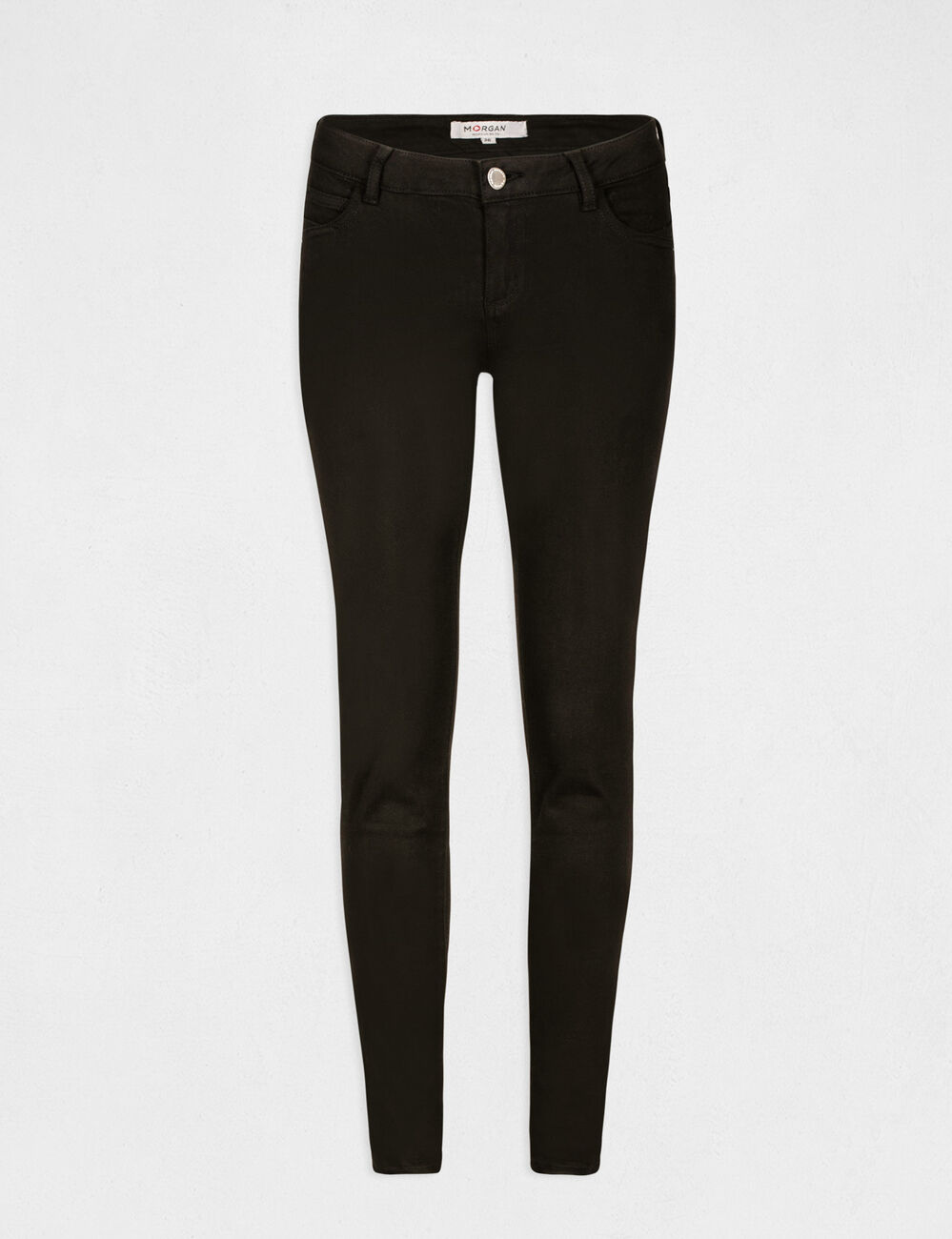 Pantalon skinny taille basse noir femme