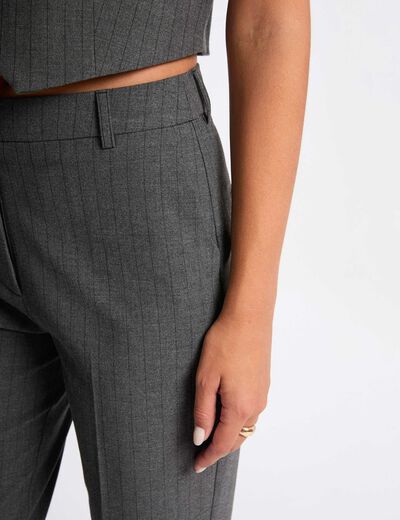 Pantalon jambe large gris moyen femme