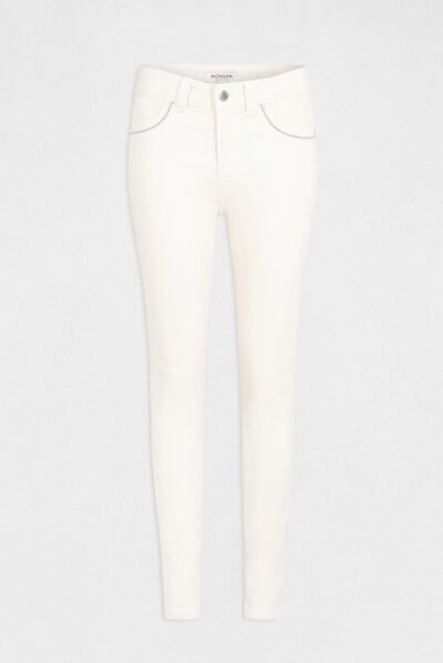 Jeans slim effet stretch beige femme
