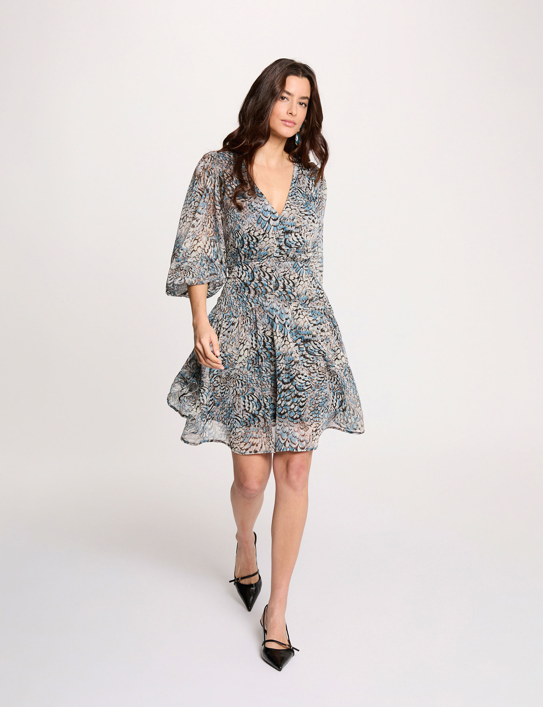 Robe courte manches bouffantes femme