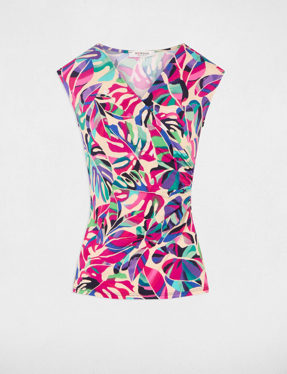 T-shirt manches courtes multicolore femme