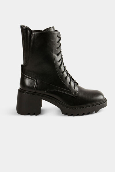 Bottines crantées à talons noir femme