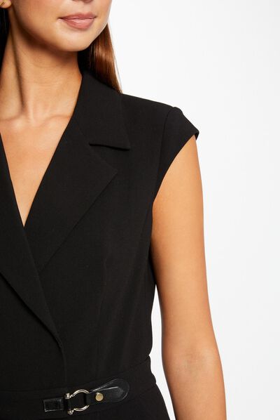 Combinaison cintrée détail boucle noir femme