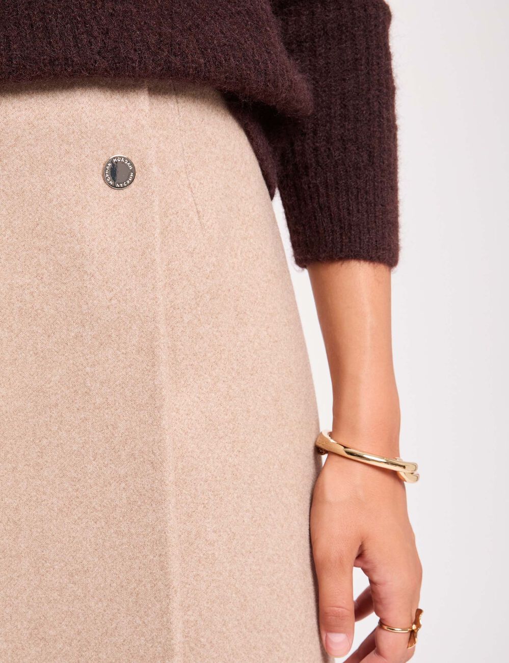 Jupe courte beige moyen femme