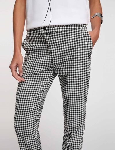 Pantalon slim 7/8 noir femme
