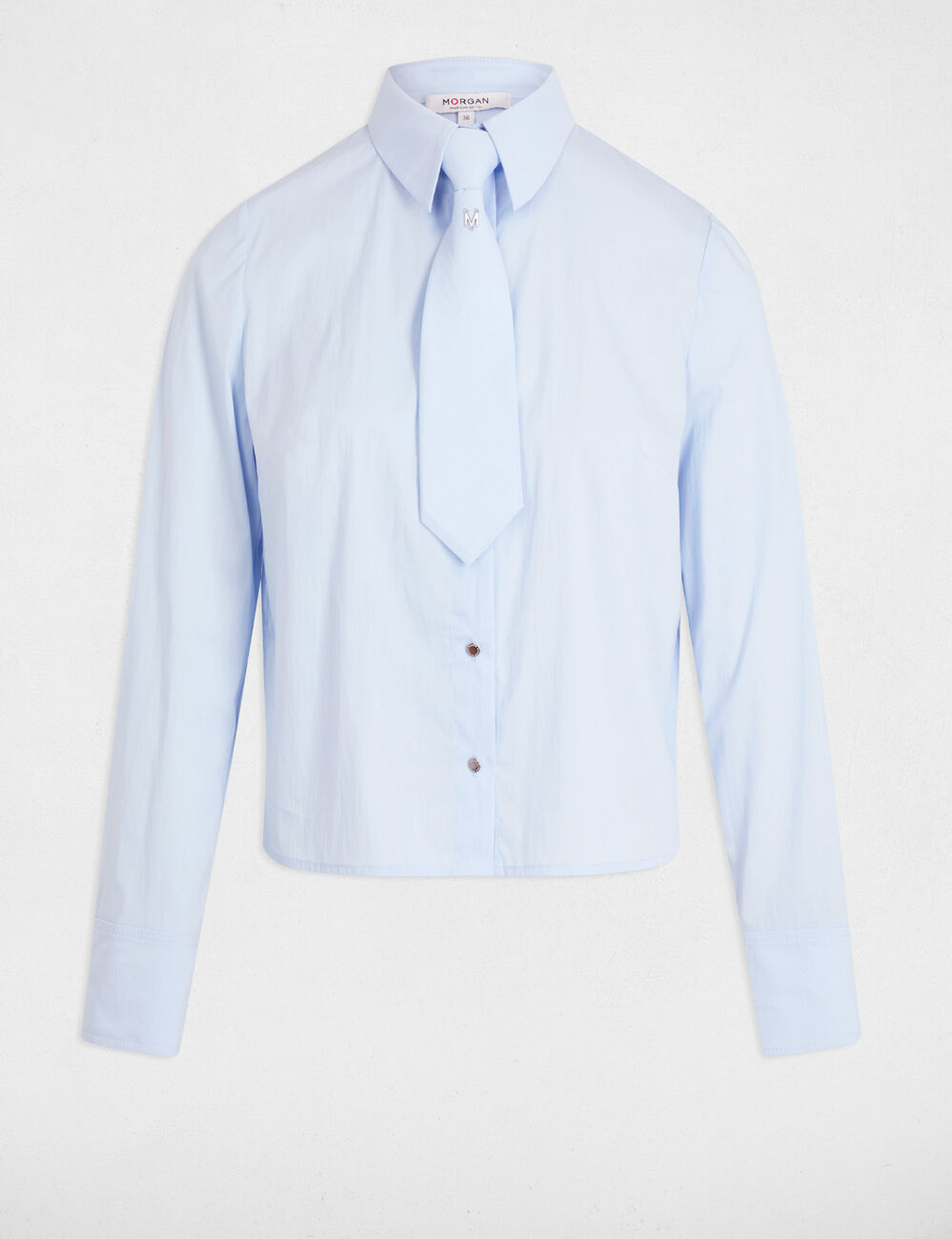 Chemise manches longues bleu ciel femme