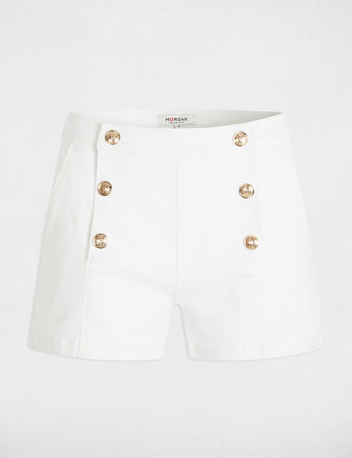 short en jean boutons blanc femme Short en jean boutons blanc femme