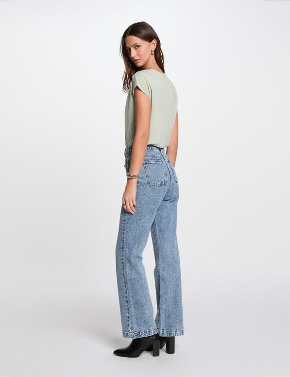 jeans large denim double stone femme Jeans large denim double stone femme