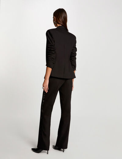 Pantalon ajusté à pinces noir femme