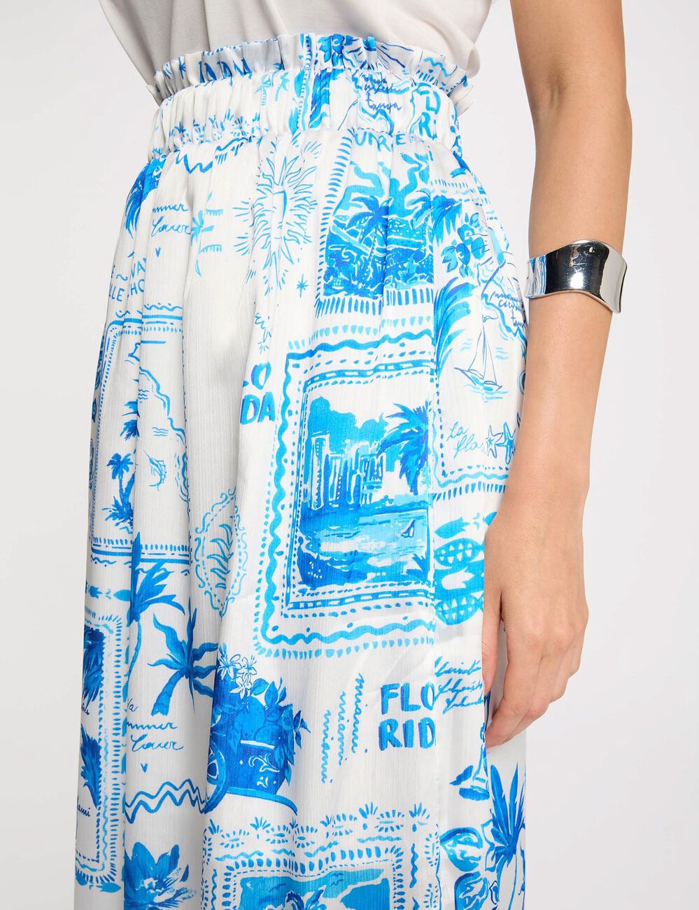Jupe longue imprim&eacute;e multicolore femme