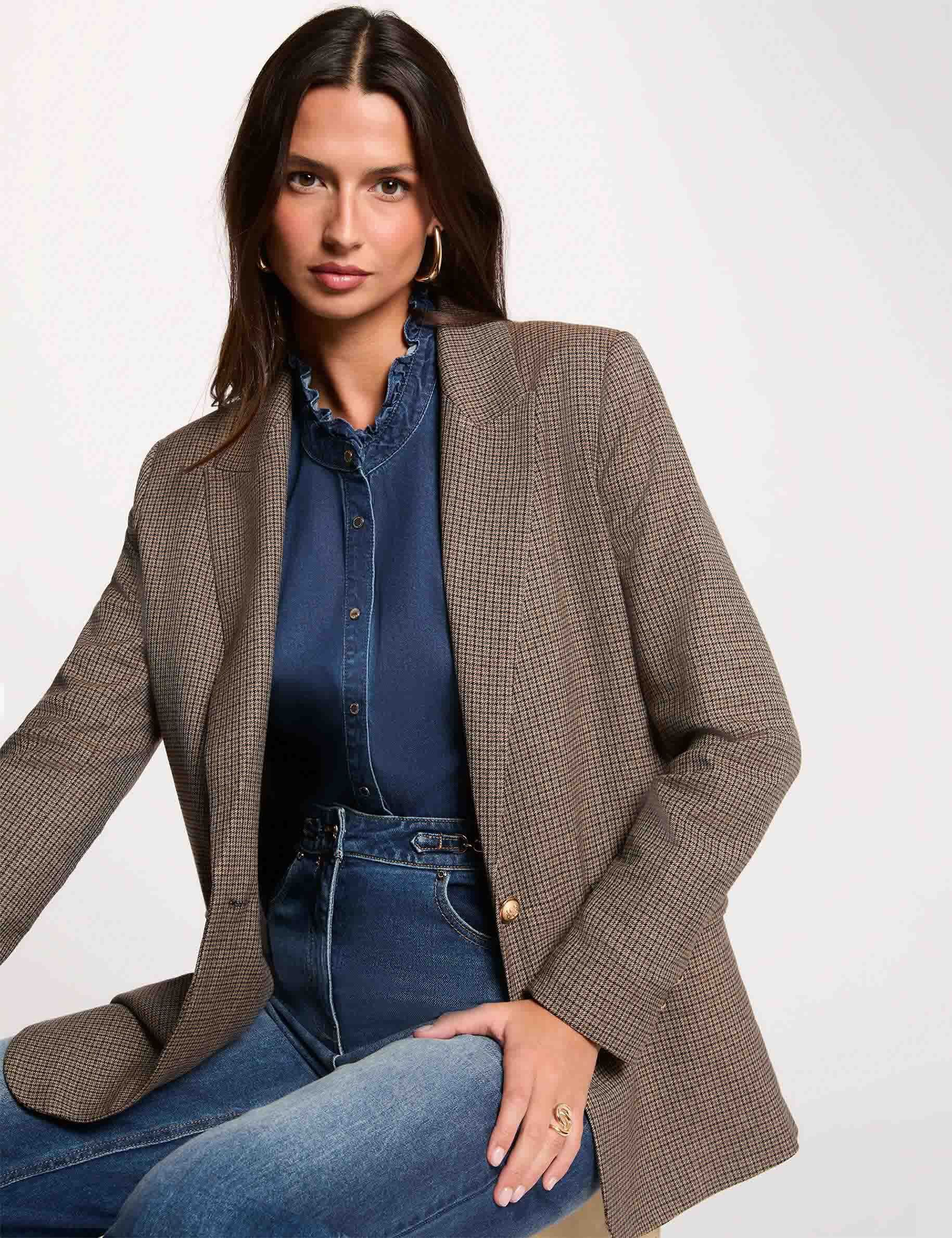 Veste droite col tailleur femme