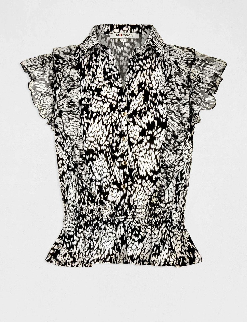 T-shirt manches courtes imprimé abstrait multico femme