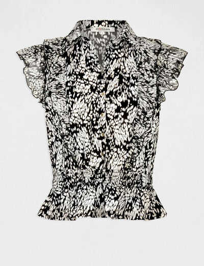 T-shirt manches courtes imprimé abstrait multico femme
