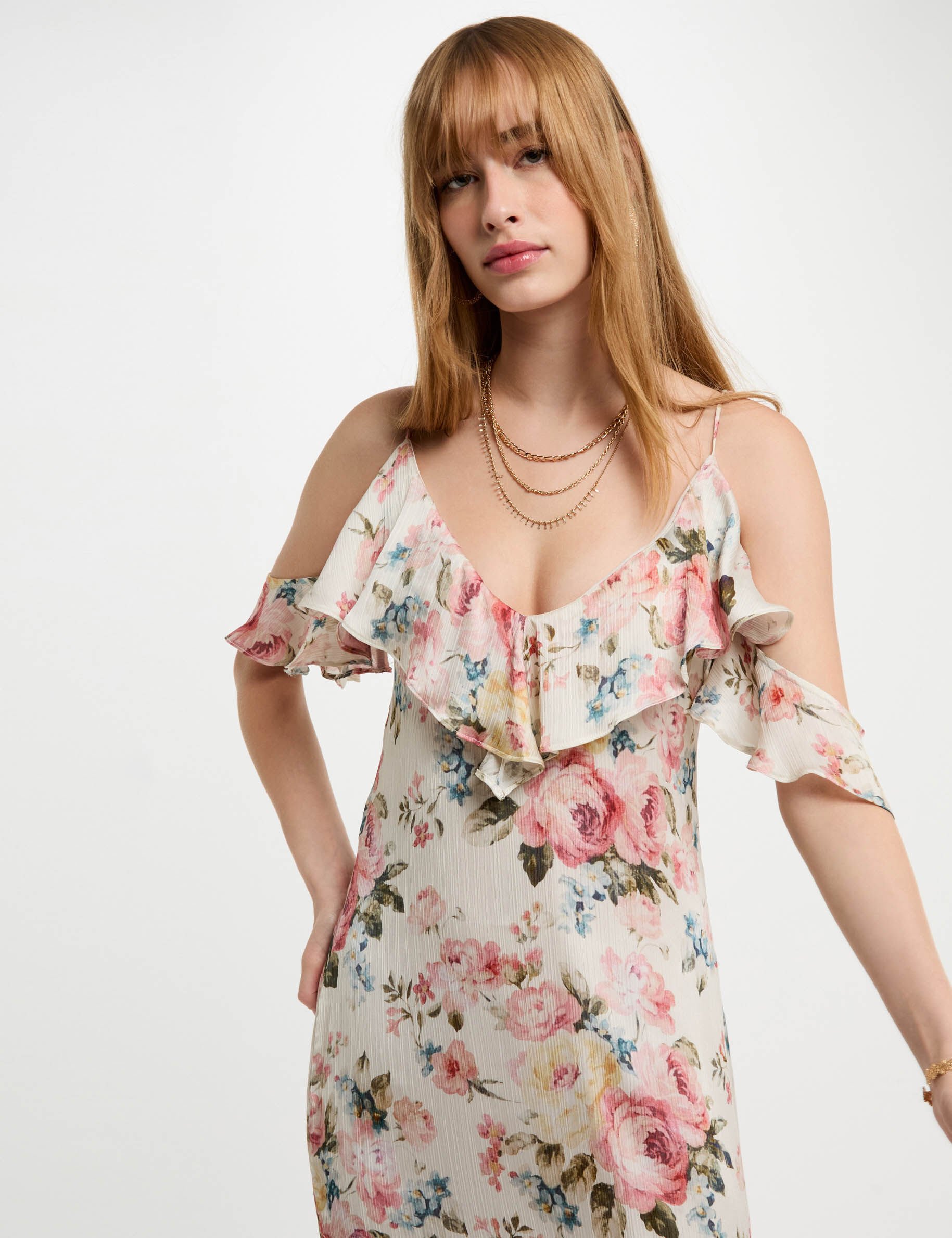 Robe longue droite imprimée - Morgan - Modalova
