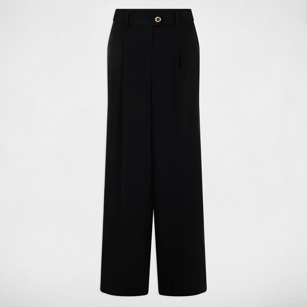 Pantalon flare fluide noir femme