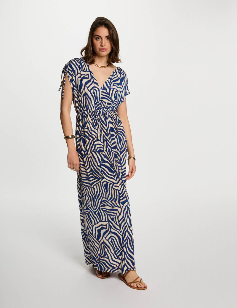 robe longue droite imprimee multicolore femme Robe longue droite imprimée multicolore femme